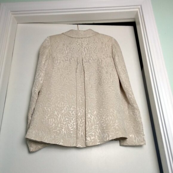 Vintage 70's  Cream Brocade Swing Jacket & Midi Skirt Retro 50's Inspired Sz M - Picture 5 of 12